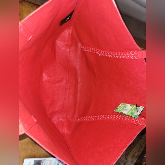 Badgley Mischka Red Vegan Tote Bag - Picture 6 of 8